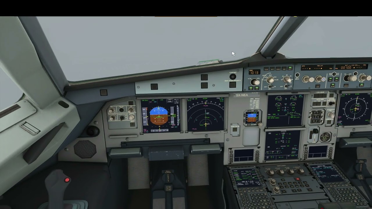 Landing in fog and zero visibility, Paris, Aegean Airlines Airbus A320neo - Aerofly FS Simulator