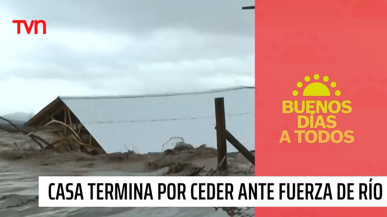 Casa termina por ceder ante el fuerte caudal del r&iacute;o Cachapoal en Lo Miranda | Buenos d&iacute;as a todos