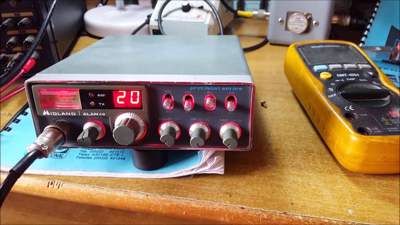 VIDEO APPARATO CB ALAN 48 ELABORATO CON ELEVATORE DI TENSIONE