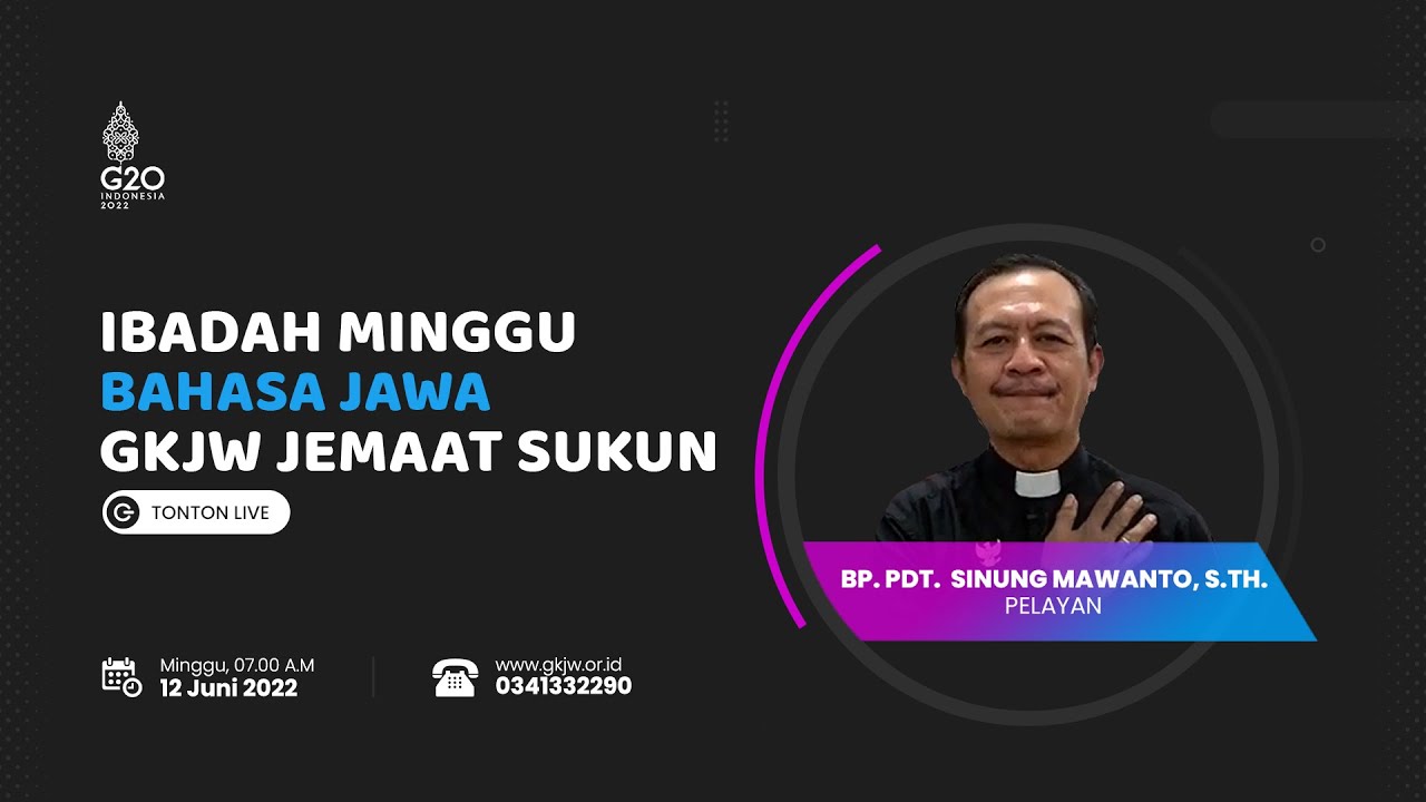 Ibadah Minggu ( Bahasa Jawa ) | GKJW Jemaat Sukun, 12 Juni 2022