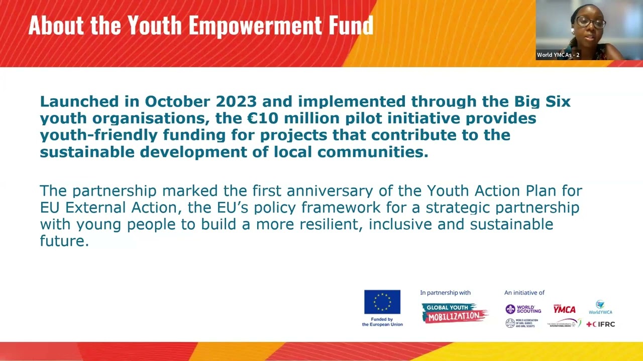 YMCA Network Solutions webinar - EU Youth Empowerment Fund