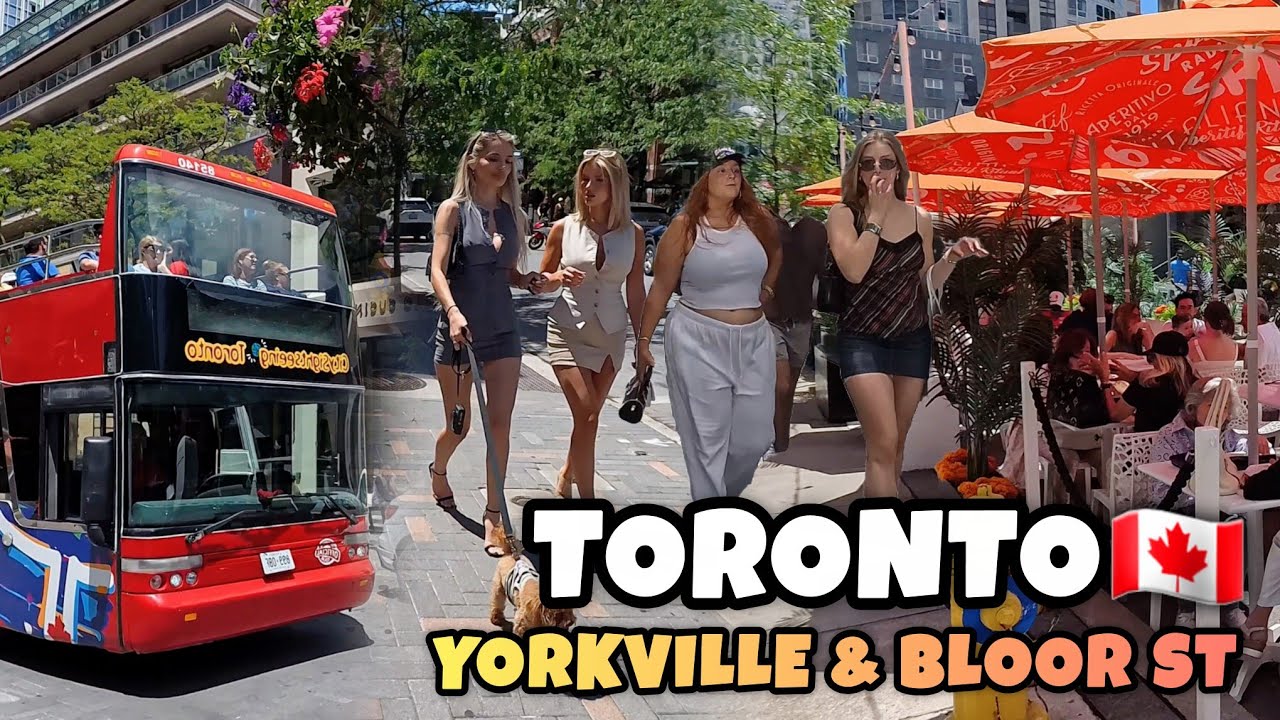 Toronto Downtown Bloor St And Yorkville Village Walking Tour Toronto Canada 4K (Real City Life)
