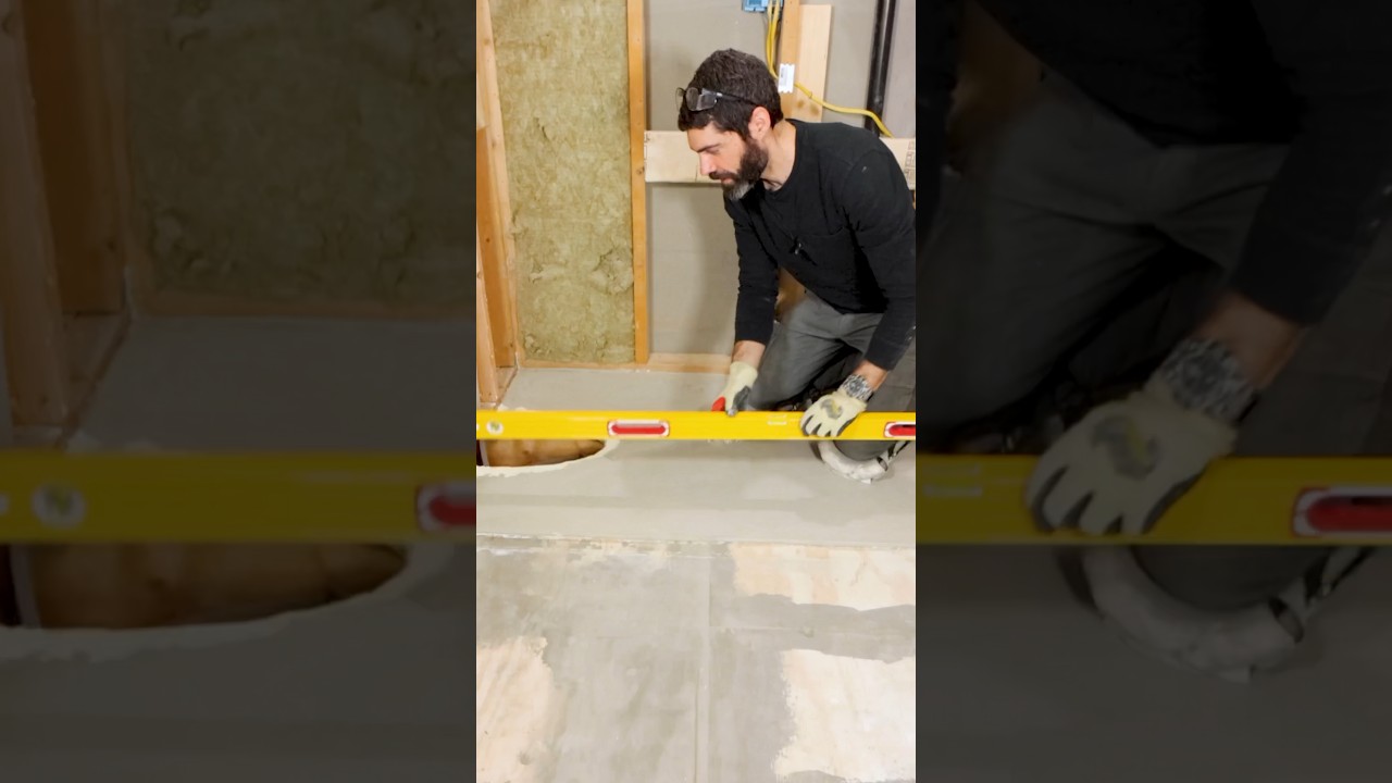 Tub Floor Self-Leveling Tips - #shorts #bathroomremodel #howto #diy