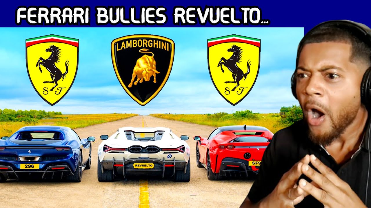 Revuelto VS 296 VS SF90 DRAG RACE | REACTION!!