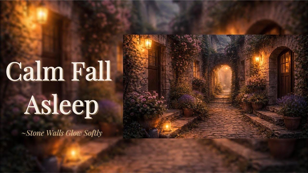 Fire Sounds with a Calm Bedtime Story for Sleep | Stone Walls Glow Softly | Sleep Story
