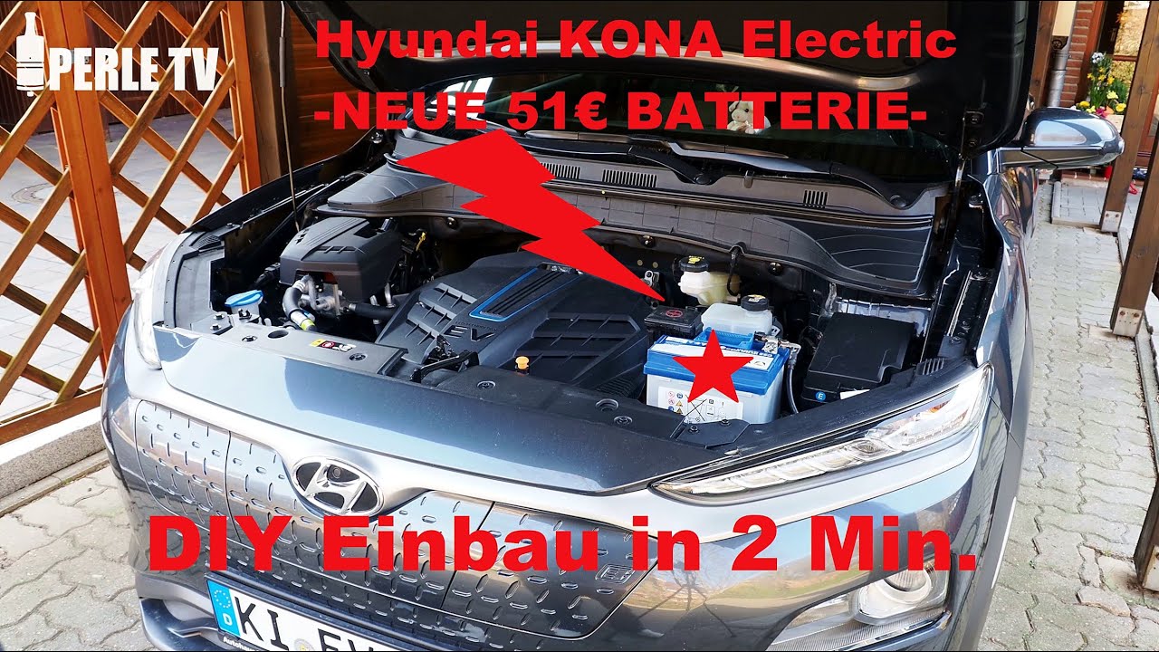 Hyundai Kona Electric: DIY 12 Volt 51€ Varta C22 Batteriewechsel in 2 Min. (4k)
