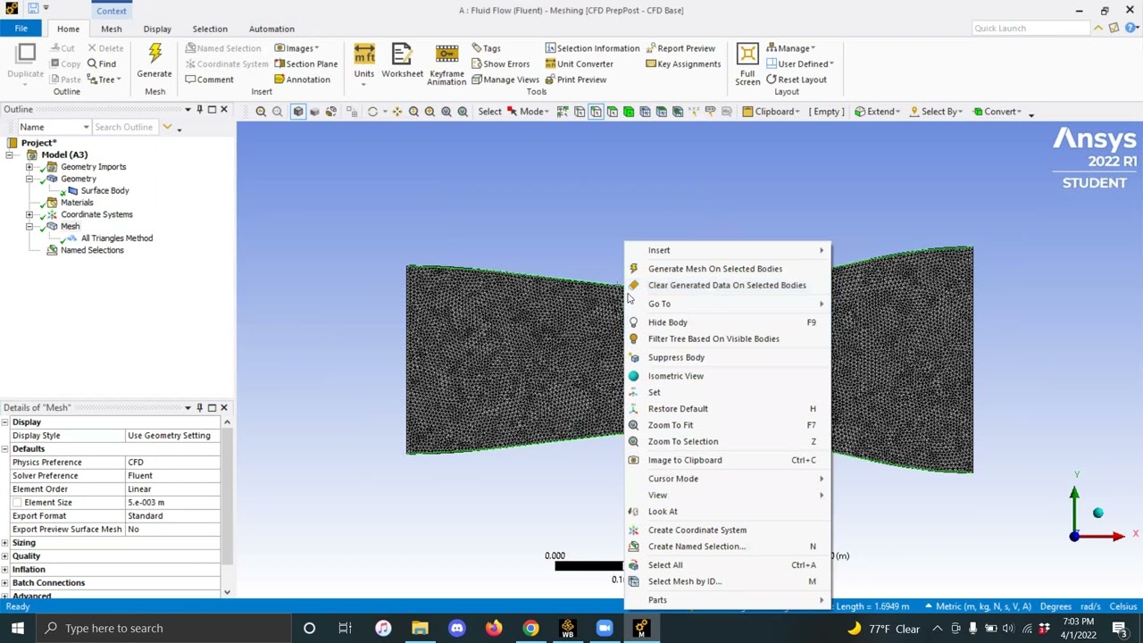 Supersonic Flow in CD nozzle | isentropic and shockwave | Ansys Fluent