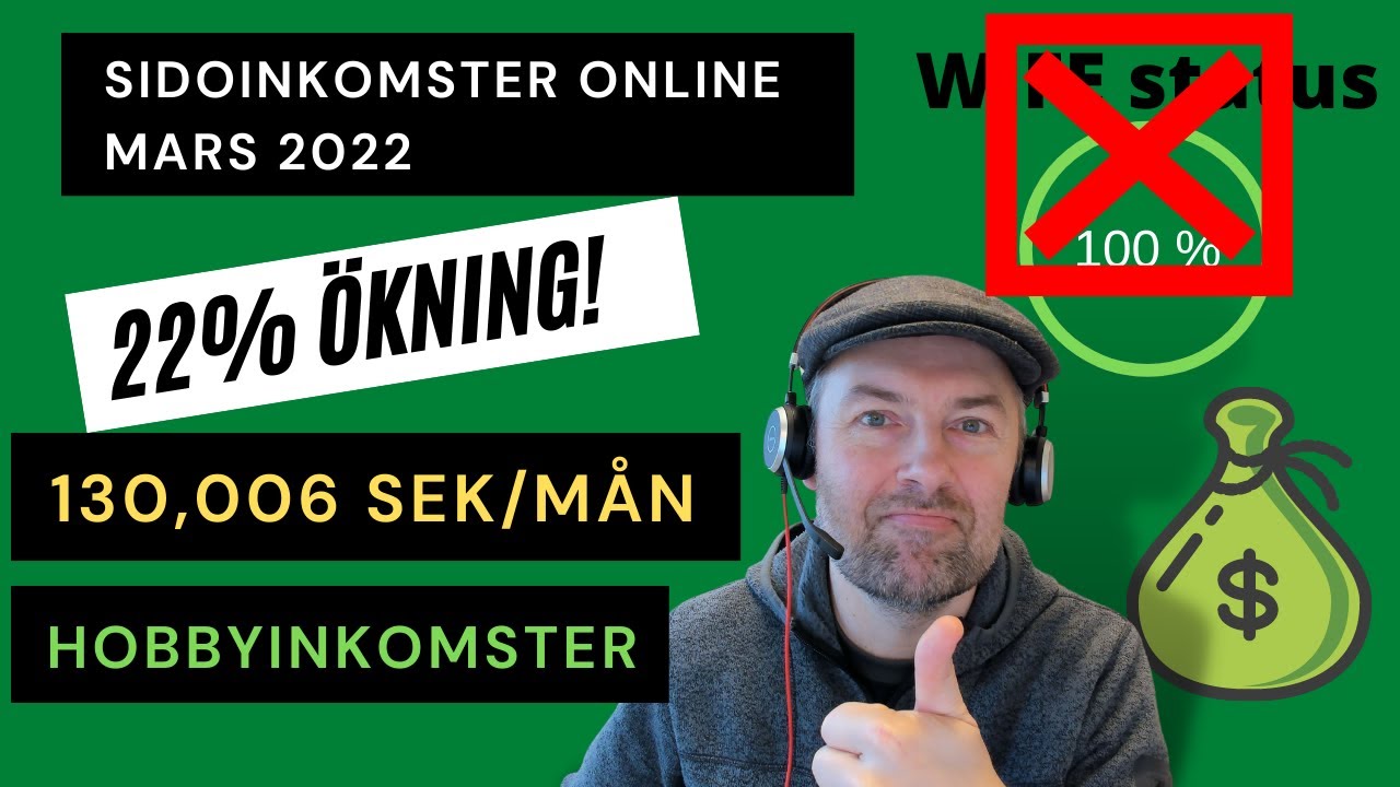 🚀 Passiva inkomster online mars 2022 - m&aring;nadsrapport hobbyf&ouml;retagandet - blogga, tj&auml;na extra pengar
