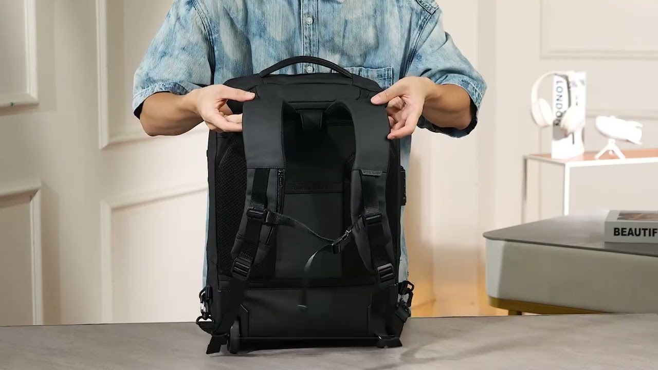 Arctic Hunter Expandable Trolley Backpack LG00860 For Men 52L Rolling Travel Bag