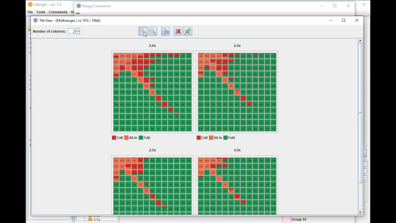 Windows: Level View and Tile View inrange tree and Range Constructor tree
