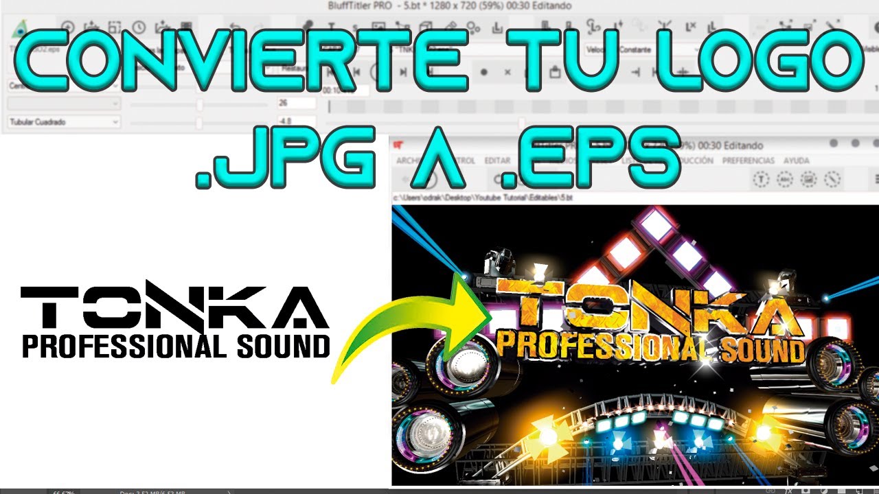 Como convertir tu Logo .jpg en .eps para ponerlo en un proyecto Blufftitler.