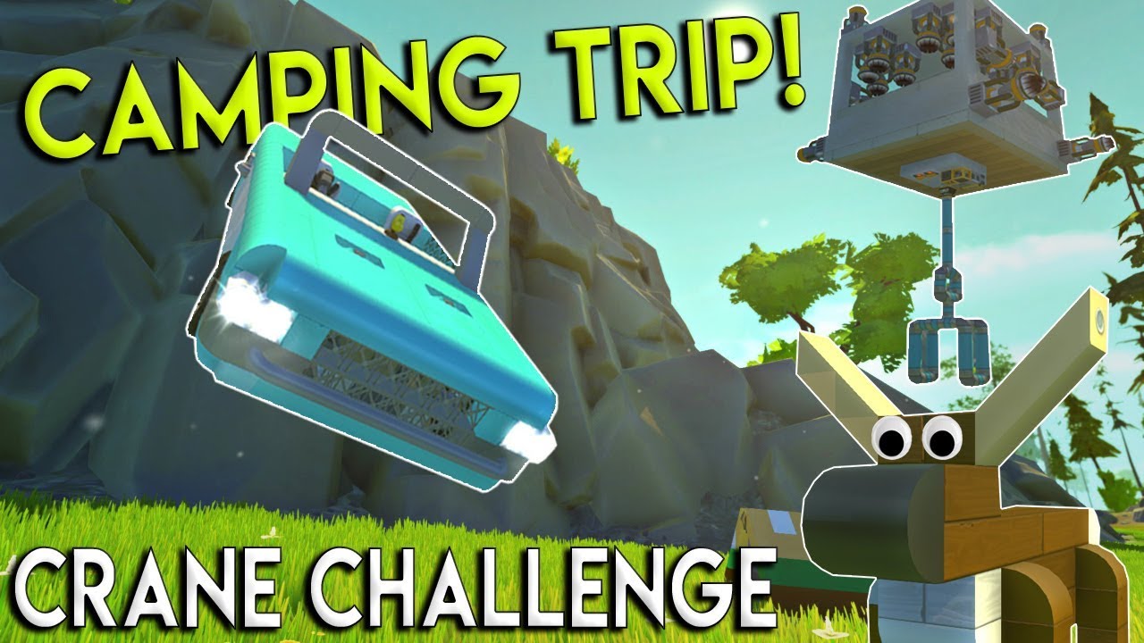 CAMPING TRIP GONE WRONG! - Scrap Mechanic Multiplayer - Hover Crane Build Challenge