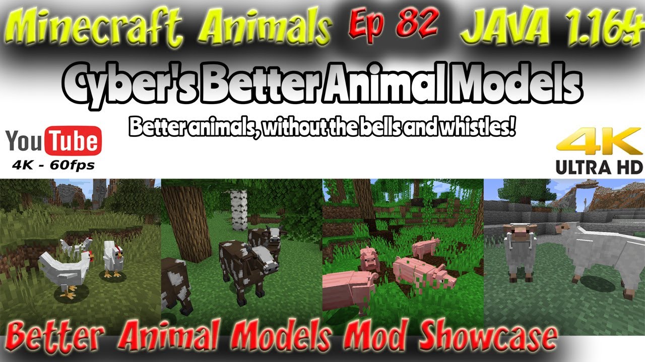 Better Animal Models Mod 1.16.5 Showcase 2021 Minecraft 1.16.5 1.13 1.14 1.15 Minecraft Animals Ep82