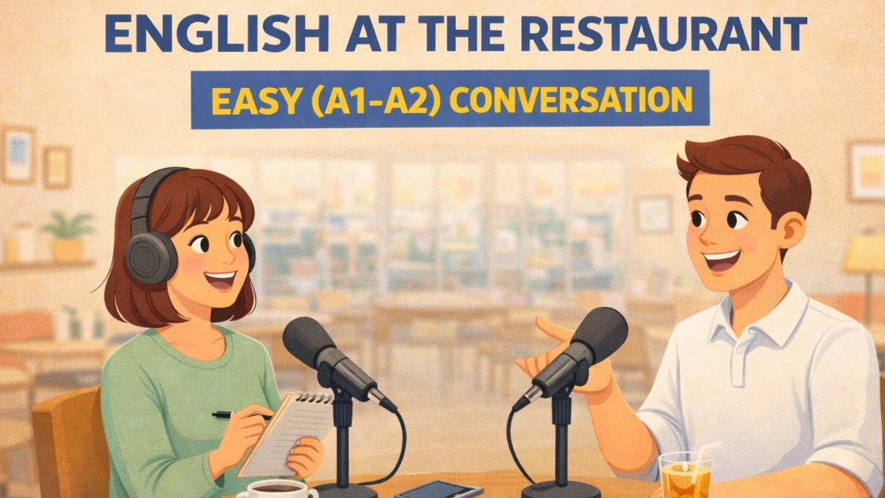 Beginner Restaurant English (A1–A2) | Easy Conversation Practice | English Podcast