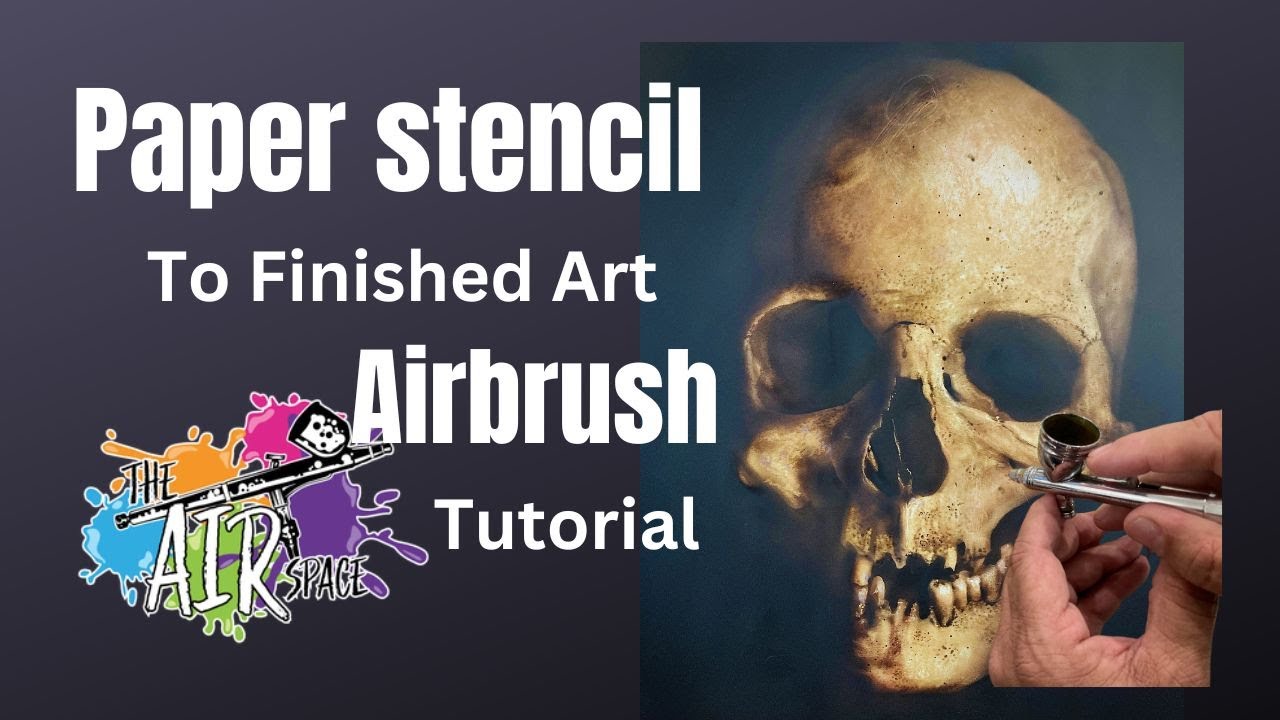 Skull Airbrush tutorial! From paper stencil to finished art!