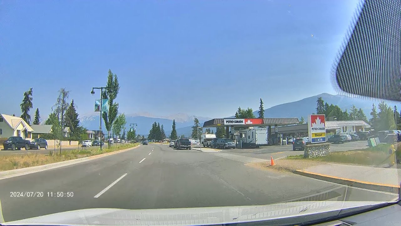 Jasper Alberta 3 Days before WildFire Evacuation - Dashcam driving around town