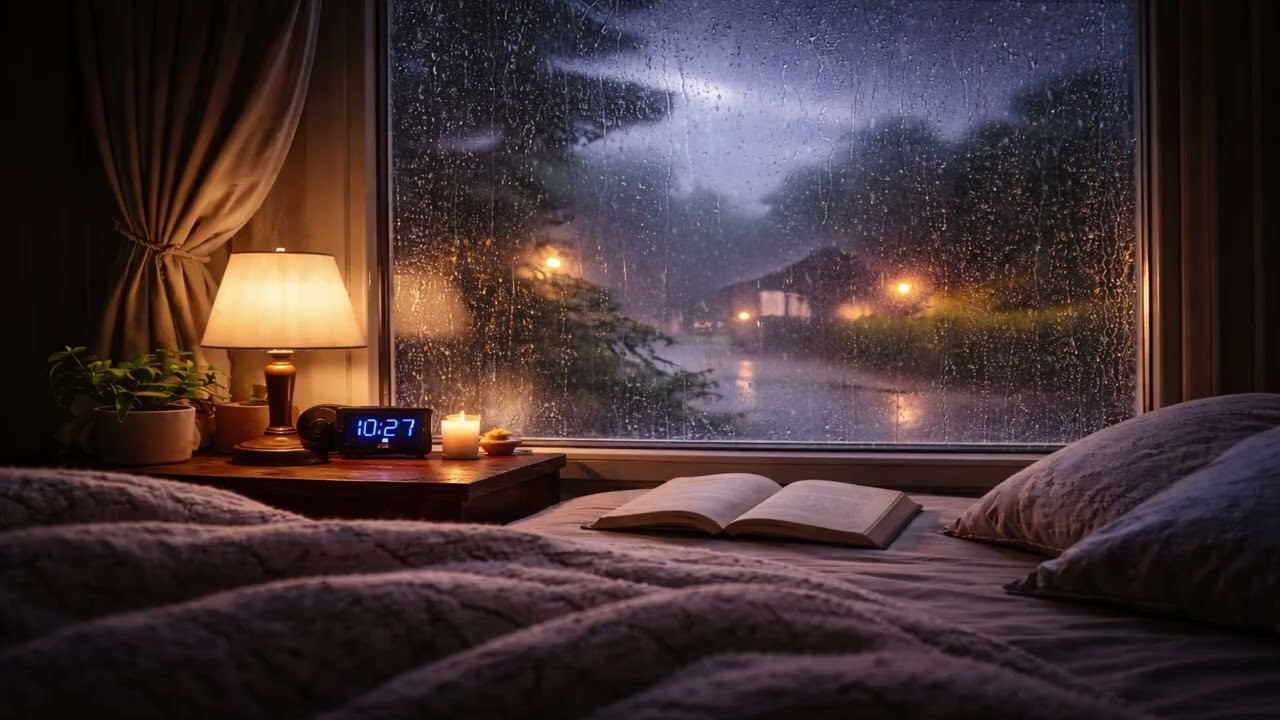 Restless Thoughts Again? Fall Asleep with Gentle Rain on Window (8 Hours, No Music)