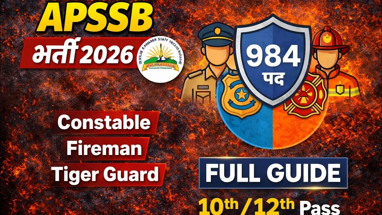 APSSB Recruitment 2026 🔥 984 Posts | Constable Fireman Tiger Guard | 10th / 12th Pass | Full Guide