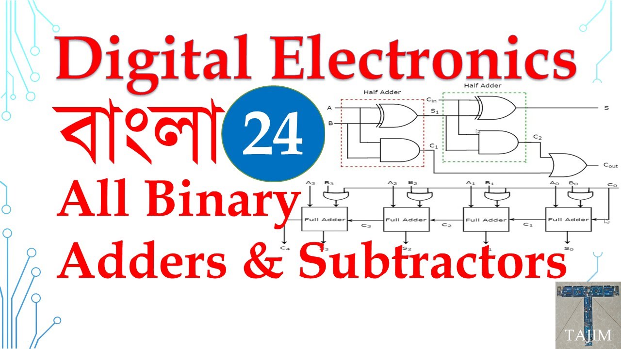 Digital Electronics Bangla 24 | All Binary Adders and Sub-tractors | Tajim