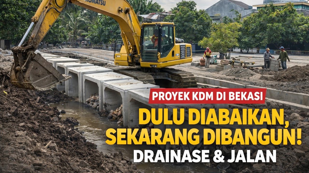 PROYEK KDM‼️Sulap Sepadan Kali Duren Jaya Bekasi | Jadi Infrastruktur Drainase Dan Jalan Baru