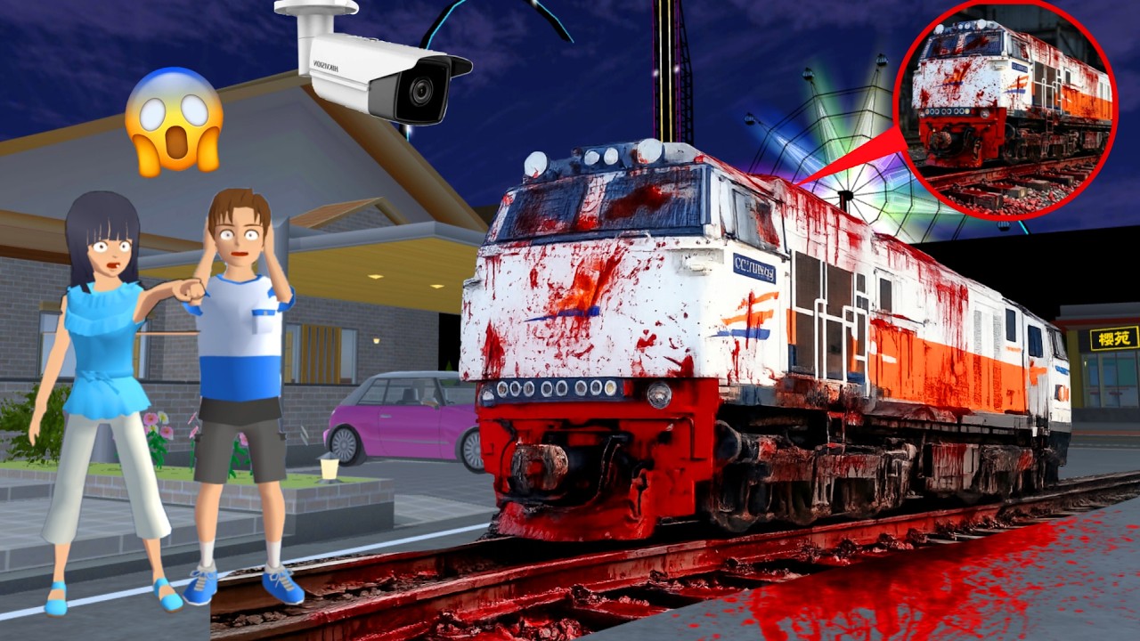 yuta mio panik CCTV merekam lokomotif berlumuran d4rah! semua ketakutan | SAKURA SCHOOL SIMULATOR