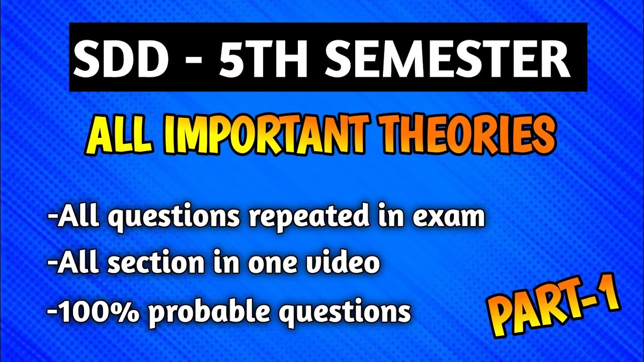 SDD 5TH SEM- ALL IMPORTANT REPEATED THEORIES (PART-1) | FROM STEEL, TIMBER & RCC |