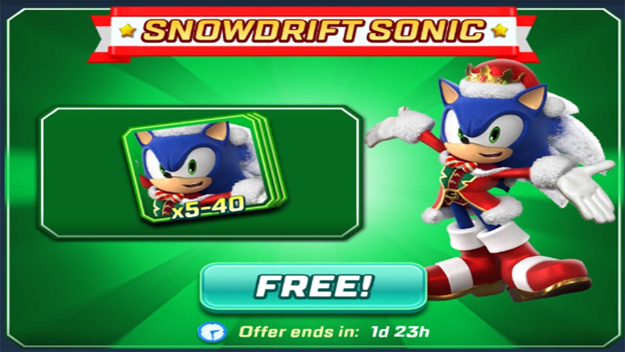 Snowdrift Sonic New Runner is Here Event! Free Cards Sonic Forces Speed Battle Gameplay