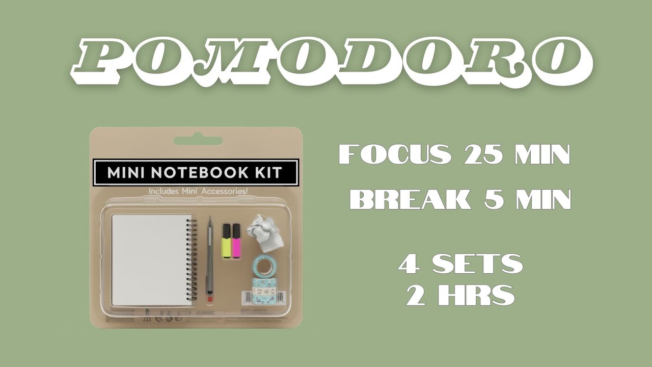 Pomodoro Timer 25/5 (4 Sets 2 Hours) | Cozy Jazz | Mini Notebook | Study With Me