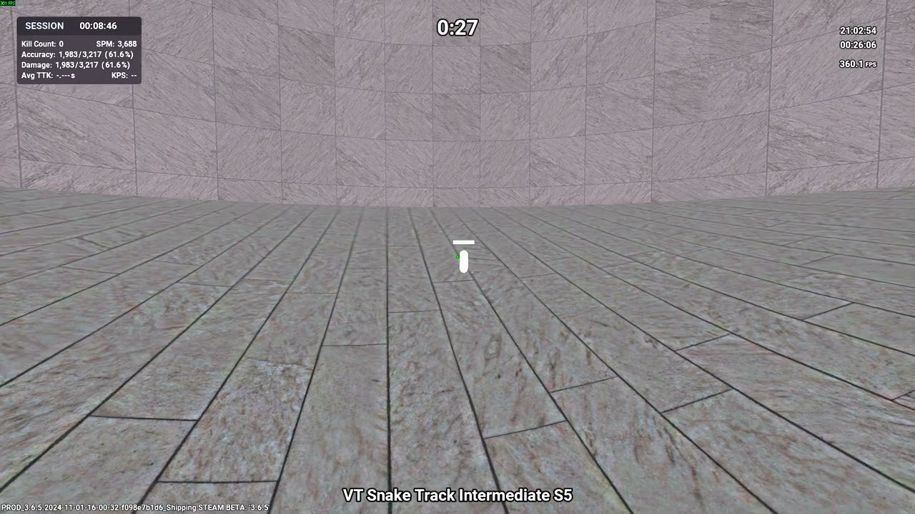 VT Kovaak's Benchmark Intermediate Snake Track Master