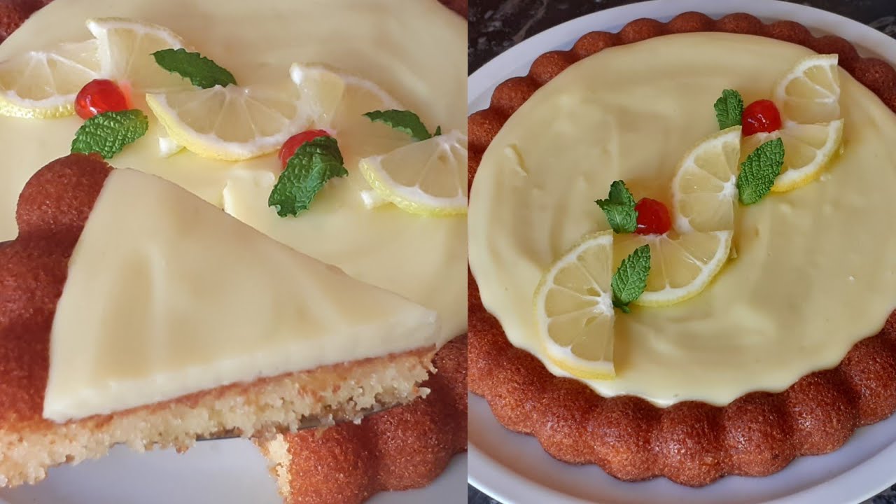بسبوسة بكريما الحامض 🍋ولا أروع حماقو عليها ضيوفي لذييييييذة بزااااااااف