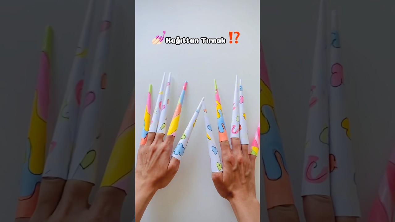 Kağıttan Tırnak Yapımı! 💅🏼 🍒 #diy #papernails