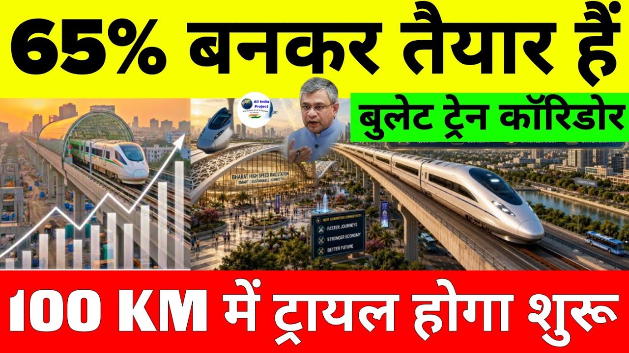 Mumbai Ahmedabad bullet train corridor 65% complete | Trials will soon begin on the 100 KM Route