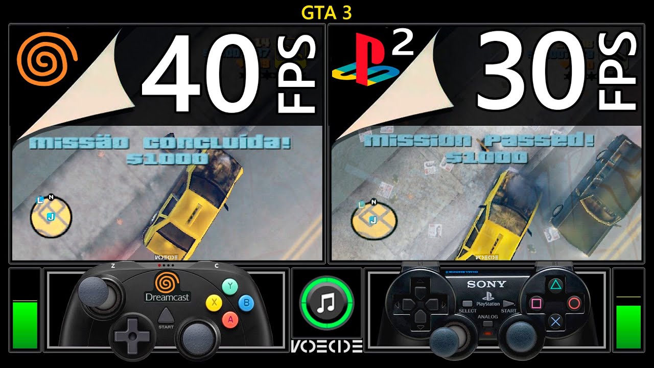 GTA 3 (Dreamcast vs PlayStation 2) Real Hardware Comparison
