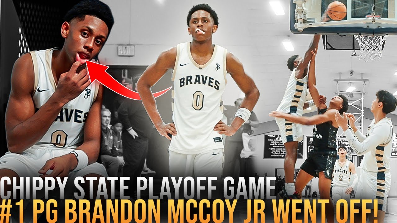 #1 PG Brandon McCoy Jr GETS HEATED & PUTS BTA In State Playoffs AFTER CHIPPY PLAY!