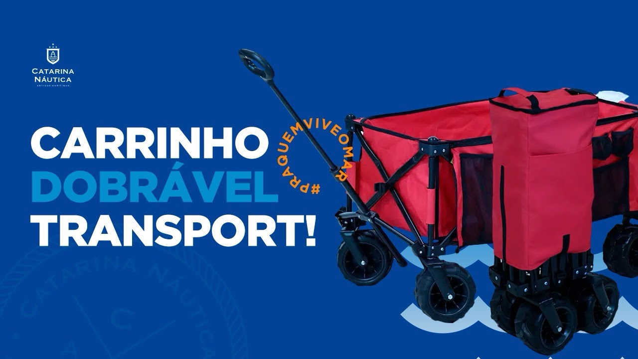 Carrinho dobr&aacute;vel NTK vermelho - praia e camping