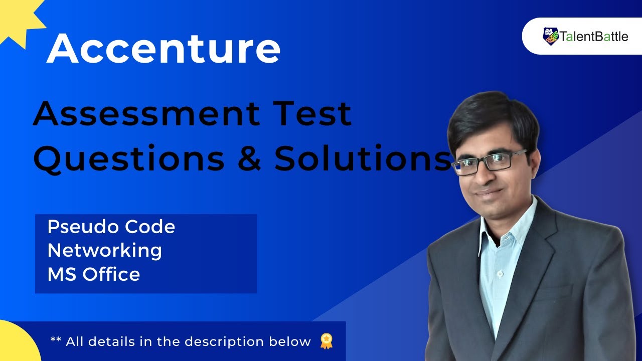 Accenture Assessment Test Solutions for Pseudocode, Networking, MS office questions! Accenture 2024