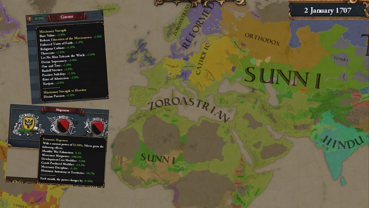 [EU4] 1707: Silesia is the Worlds Hegemon! [Hard/Ironman][1.34]