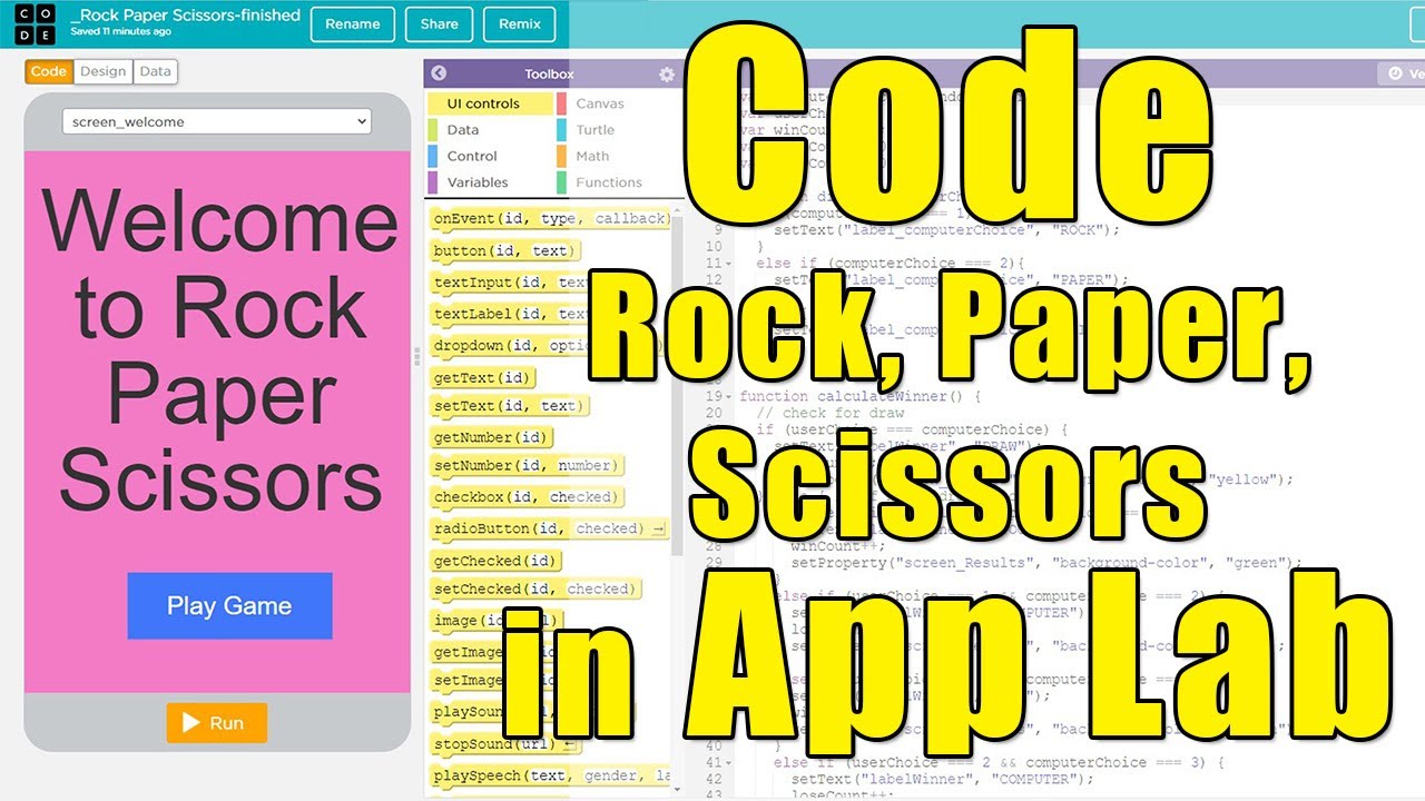 How to Code Rock Paper Scissors in App Lab [ Programming for Beginners]