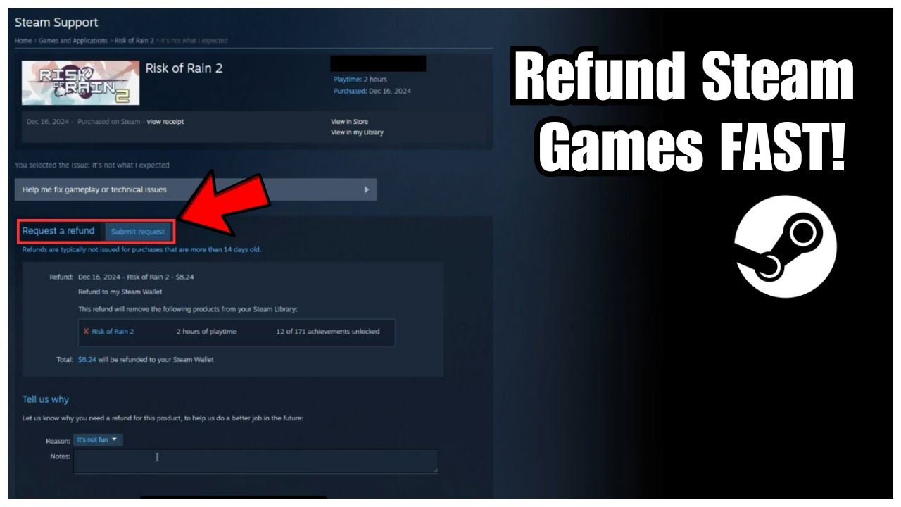 Как вернуть деньги за игру в Steam в 2026 году (быстрое руководство)