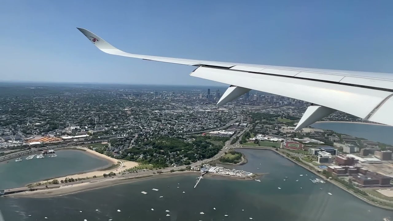 Qatar airlines from Doha to Boston landing