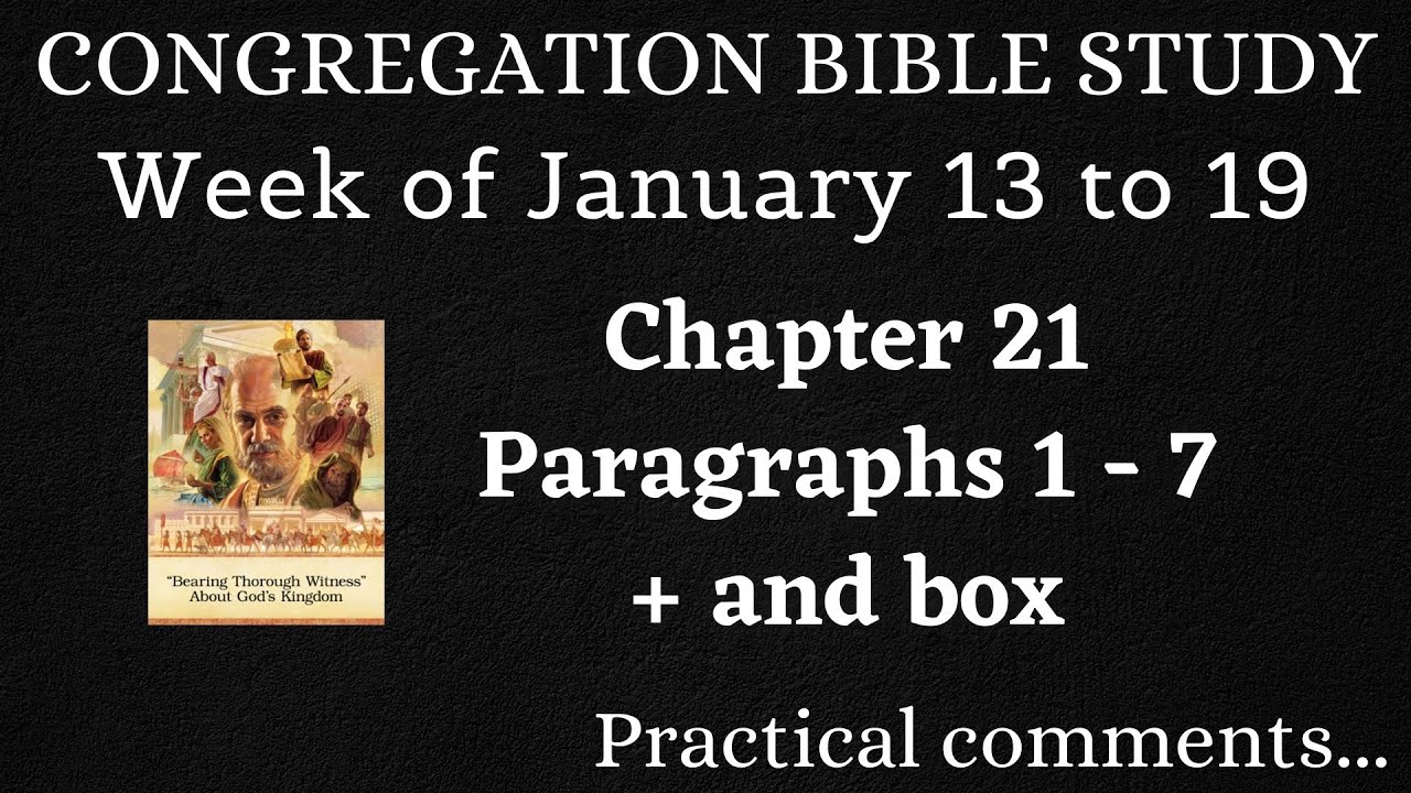 CONGREGATION BIBLE STUDY ✅Week of January 13 to 19 ♡ Practical Comments