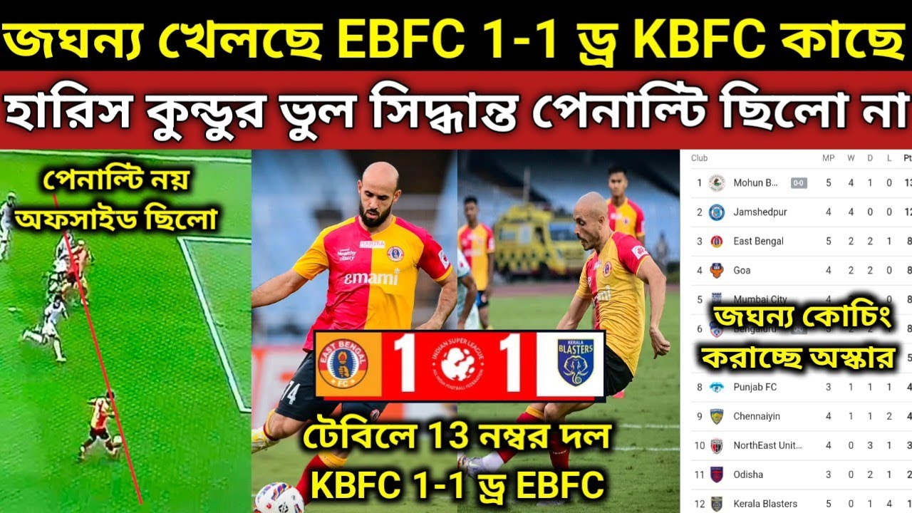 জঘন্য EBFC😡 টেবিলে 13 নম্বর KBFC বিরুদ্ধে 1-1 ড্র. এত ভালো দল নিয়ে নিম্নমানের ফুটবল খেলাচ্ছে Oscar