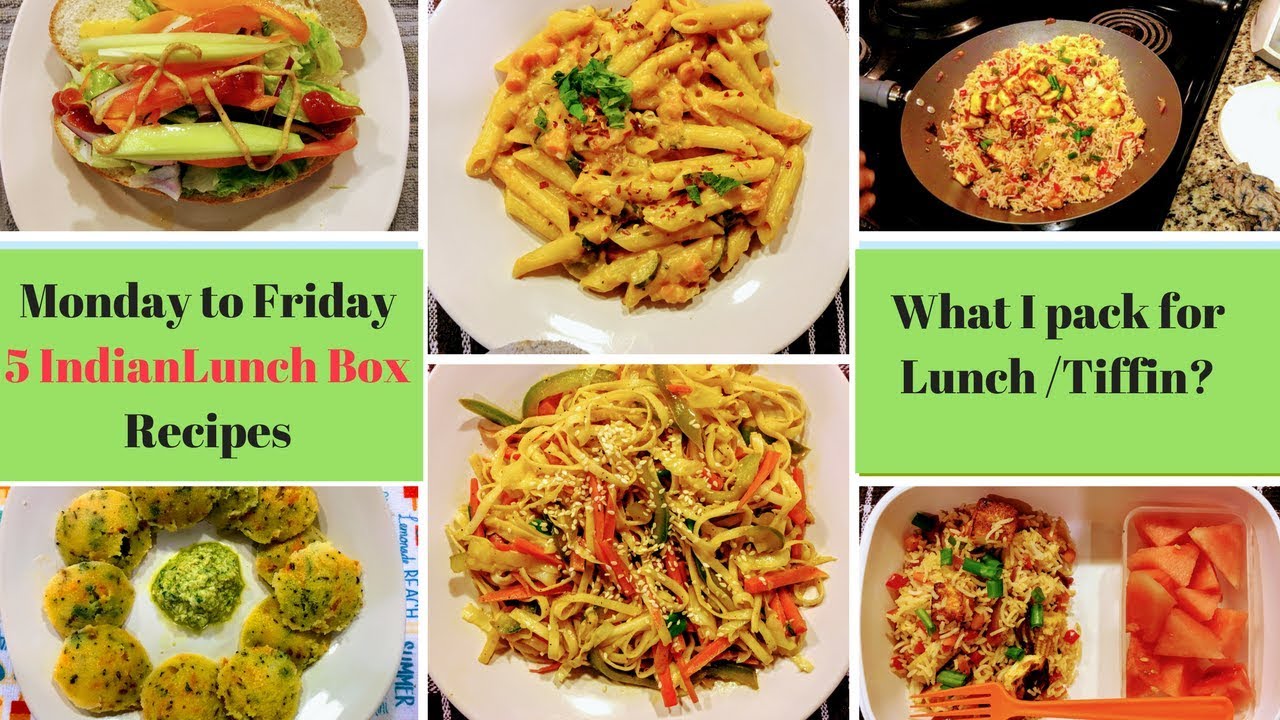 Monday- Friday Lunch Box Recipes / 5 लंच  बॉक्स  /Indian  Meal Planning | Reallife Realhome