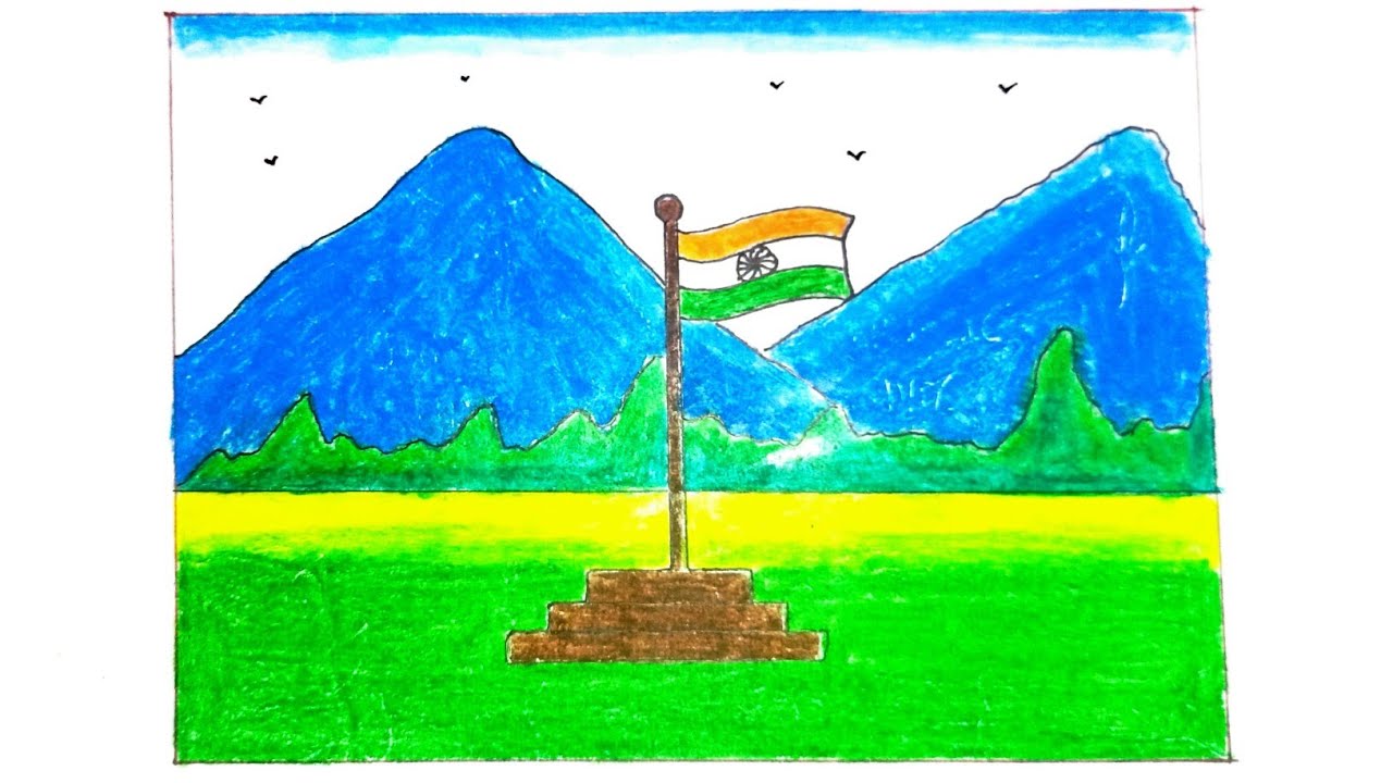 Indian Flag Drawing🇮🇳| Very easy republic day drawing | Happy Republic Day Drawing | Love India❤️