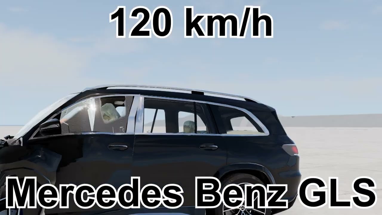 Mercedes GLS vs Wall. BeamNG.drive Realistic Crash Simulation.mp4