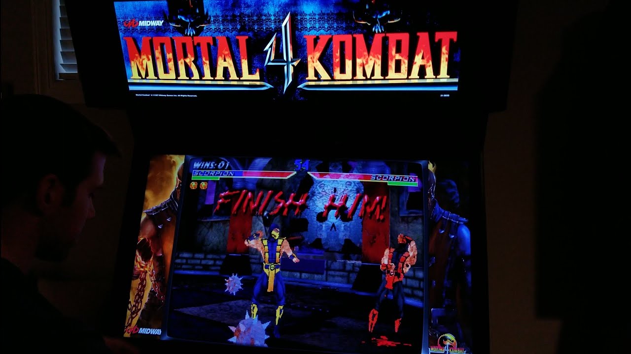 Mortal Kombat 4 Arcade Cabinet MAME Gameplay w/ Hypermarquee