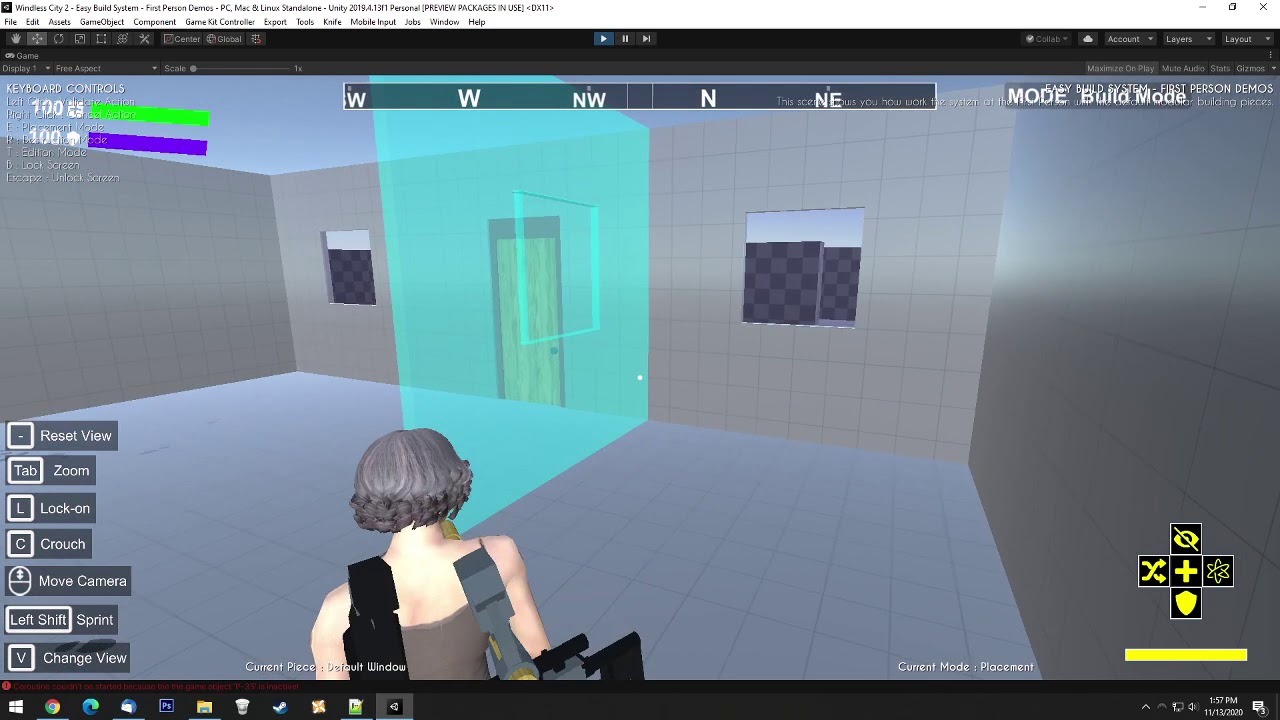 Unity3D Game Kit Controller + Easy Build System V5 Integration testing Second Video