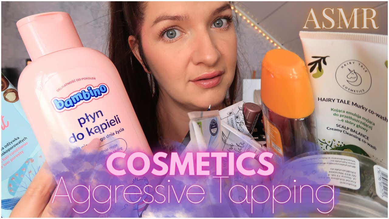 Cosmetics Aggressive Tapping ASMR • Denko/Zużyte Kosmetyki • ASMR Po Polsku 🇵🇱