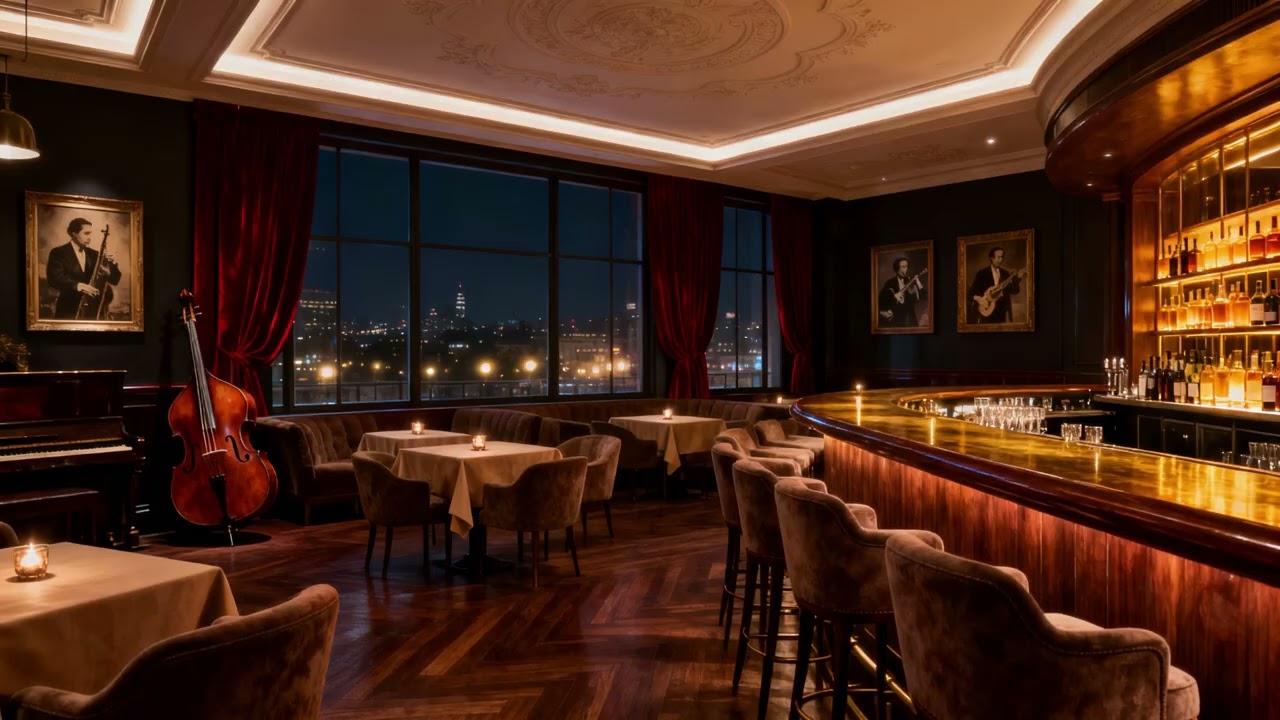 1940s Night Jazz Bar – Elegant Vintage Interior Ambience