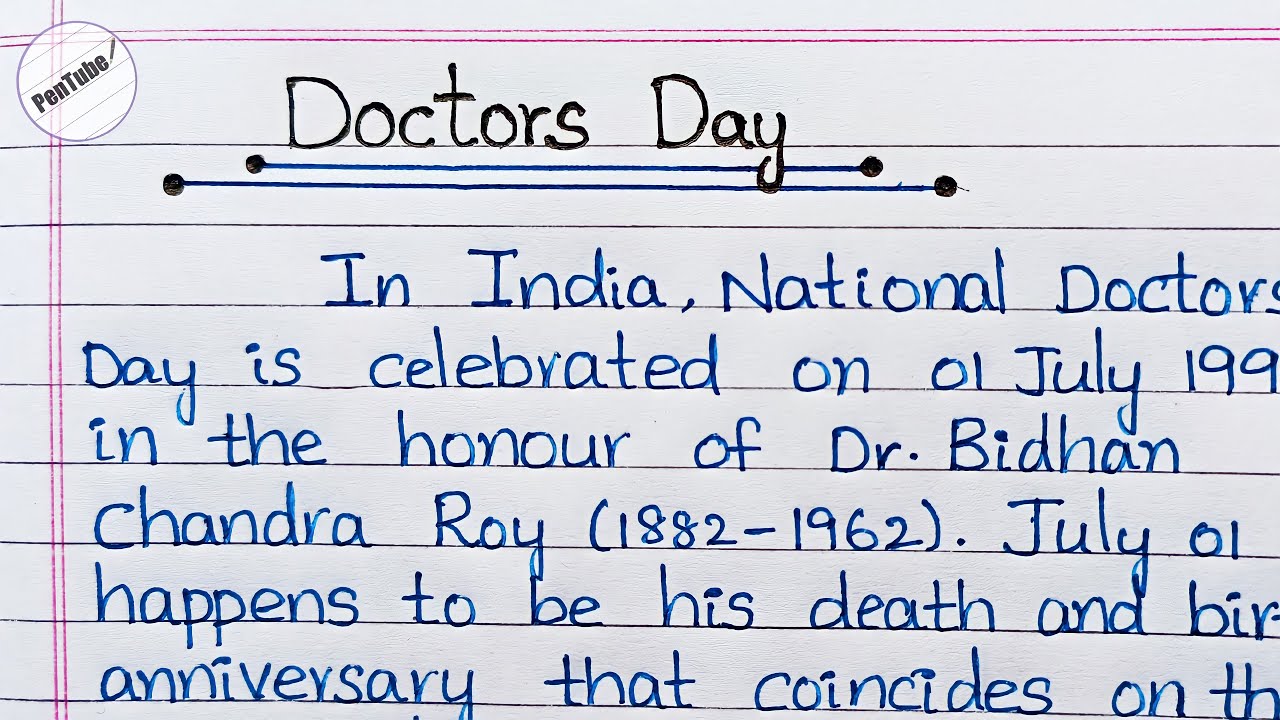 Doctors Day l National Doctors Day 2022 l Essay writing in English l Handwriting